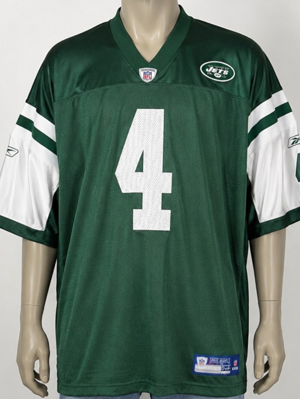 New York Jets Brett Favre #4 NFL Green White  Reebok Jersey Size 2XL